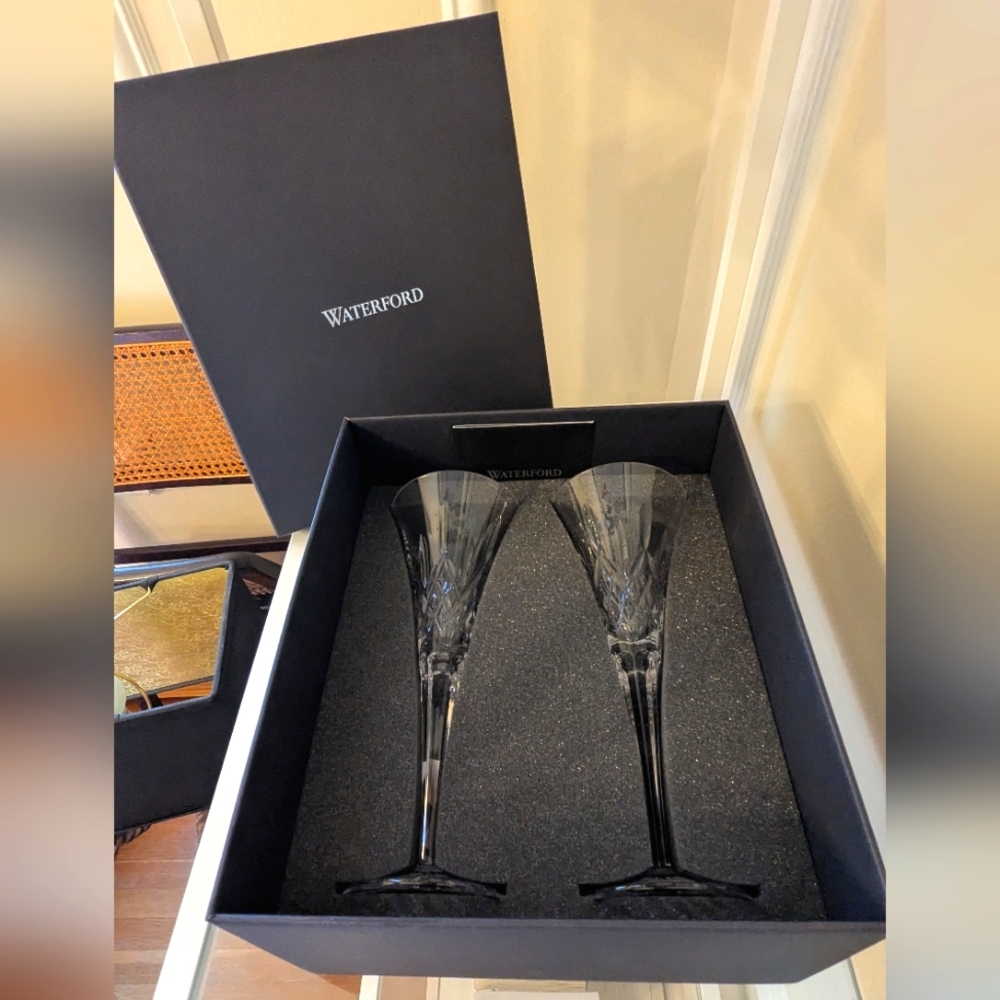 Waterford Crystal Champagne Flutes NIB